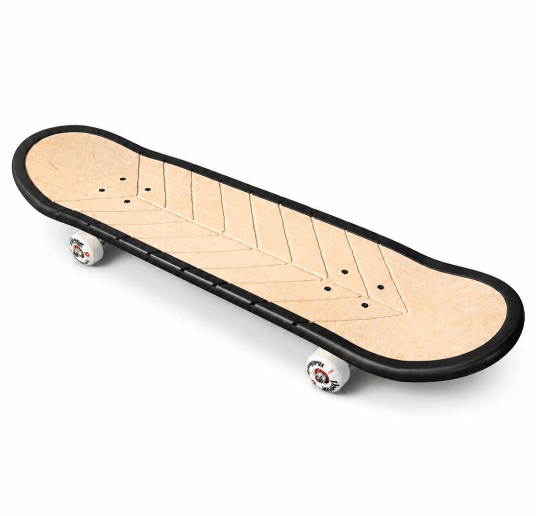 Clean isolated view of the completed Deck in the Rain skateboard