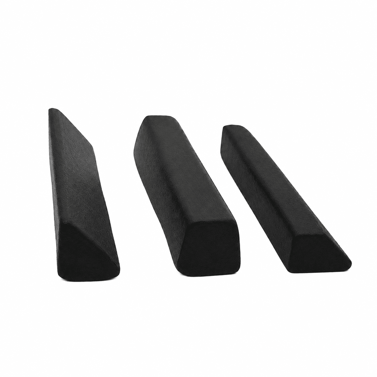 Three physical grip-profile models with different cross-sections